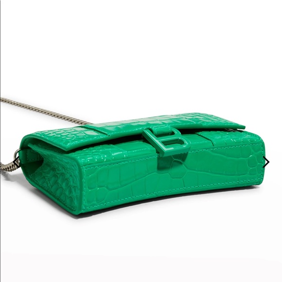 Balenciaga hourglass chain wallet crocodile embossed - Picture 4 of 12